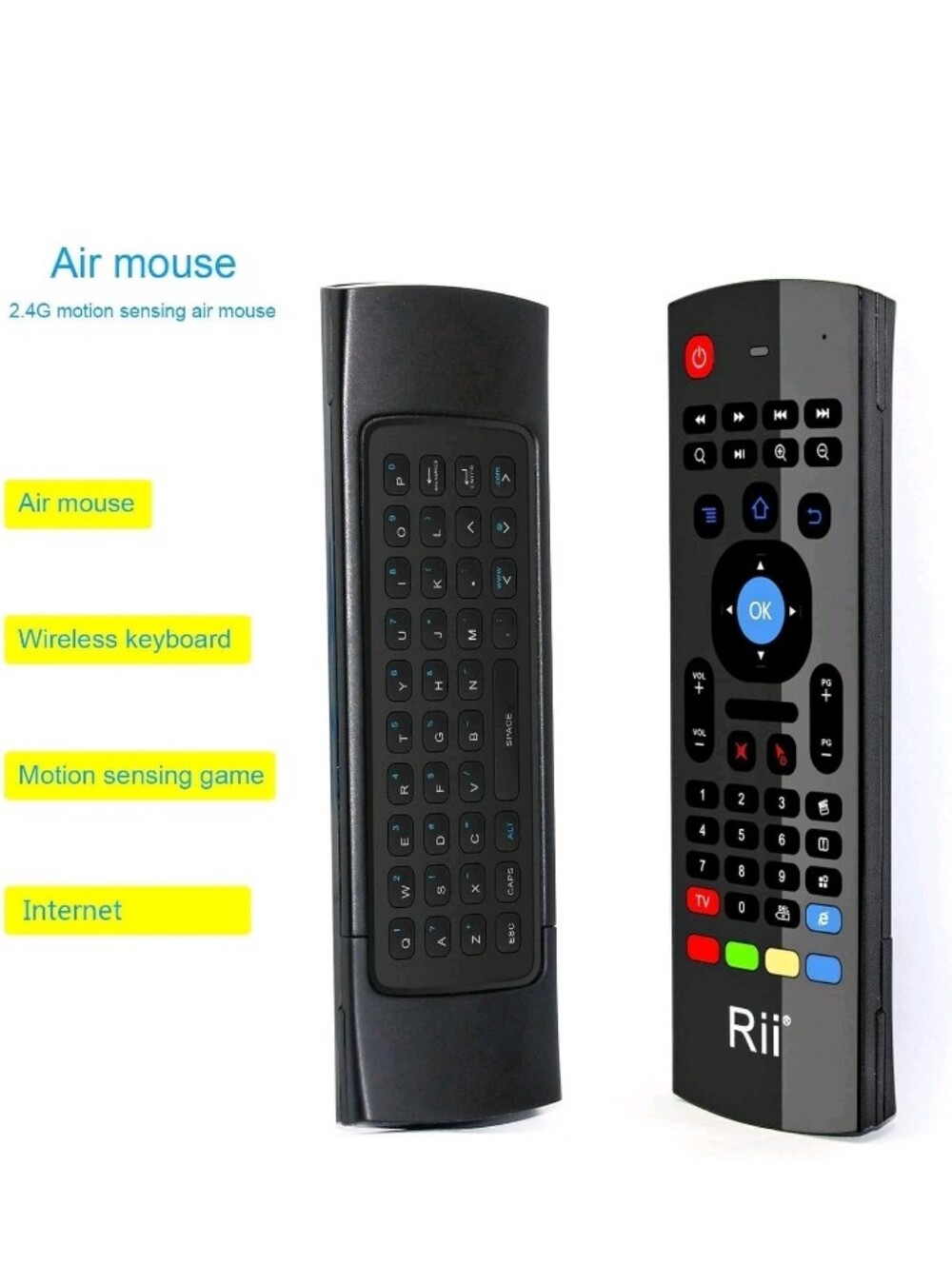 Rii MX3 Multifunction 2.4G Fly Mouse Mini Wireless Keyboard & Infrared Remote...